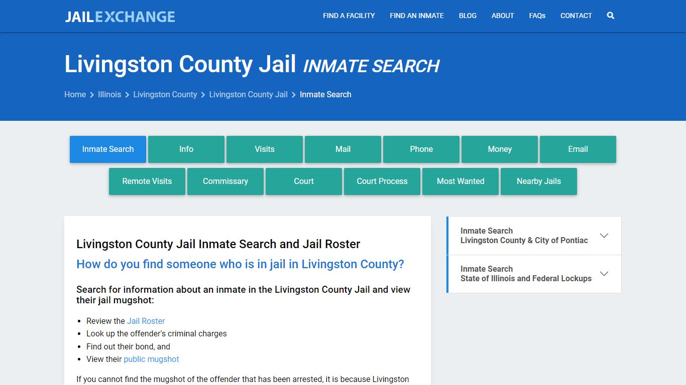Inmate Search: Roster & Mugshots - Livingston County Jail, IL