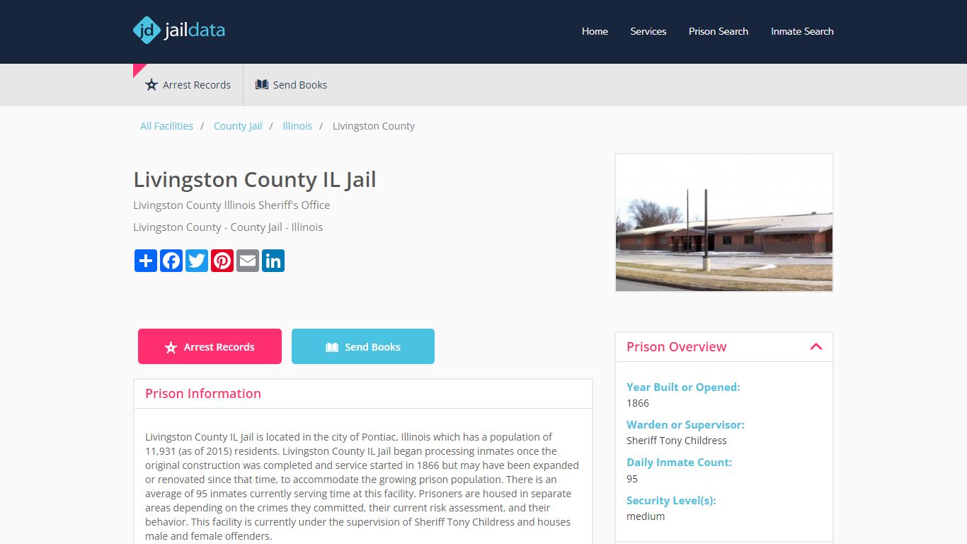 Livingston County IL Jail Inmate Search and Prisoner Info - Pontiac, IL